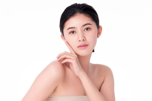 Schöne Junge Asiatin Mit Sauberer Frischer Haut Gesichtspflege Gesichtsbehandlung Kosmetologie — Stockfoto