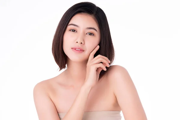 Belle Jeune Femme Asiatique Avec Peau Fraîche Propre Soins Visage — Photo