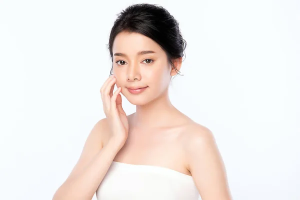 Belle Jeune Femme Asiatique Avec Peau Fraîche Propre Soins Visage — Photo