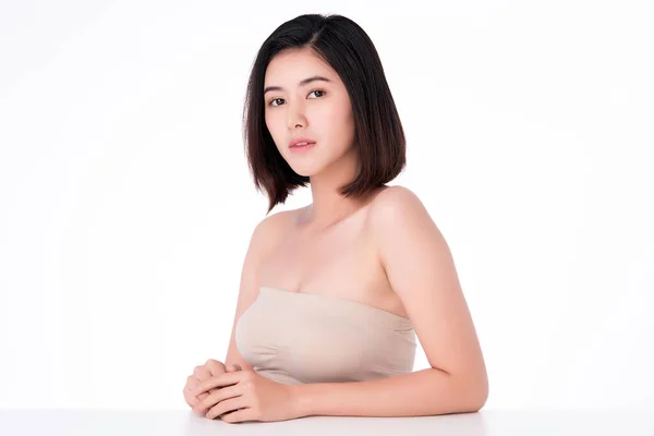 Belle Jeune Femme Asiatique Avec Peau Fraîche Propre Soins Visage — Photo