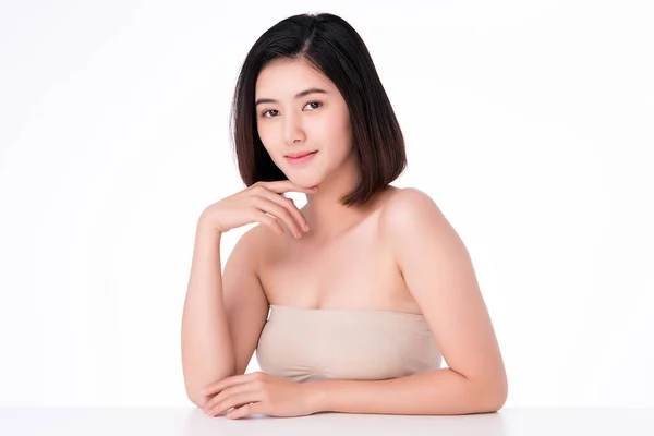 Beautiful Young Asian Woman Clean Fresh Skin Face Care Facial — Stock Photo, Image