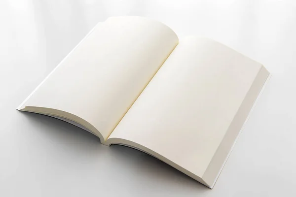 Blank Opened Book White Paper Background — Stock Photo, Image