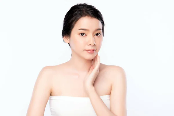 Belle Jeune Femme Asiatique Avec Peau Fraîche Propre Soins Visage — Photo