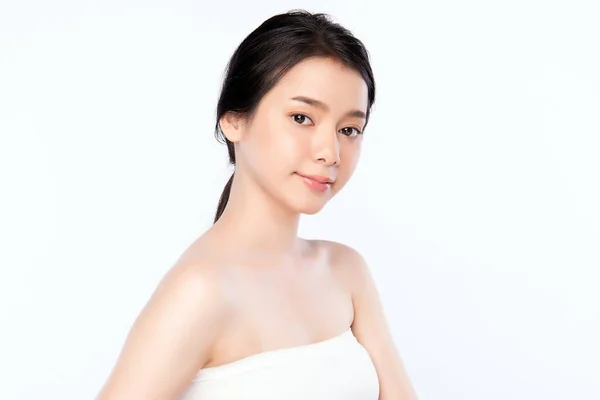 Belle Jeune Femme Asiatique Avec Peau Fraîche Propre Soins Visage — Photo
