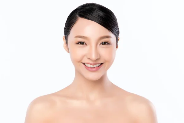 Belle Jeune Femme Asiatique Avec Peau Fraîche Propre Soins Visage — Photo