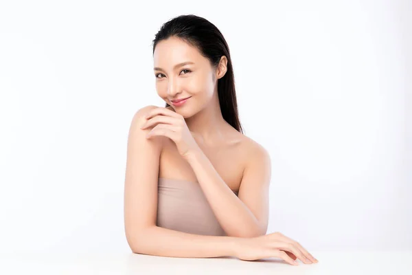 Beautiful Young Asian Woman Clean Fresh Skin Face Care Facial — Stock Photo, Image