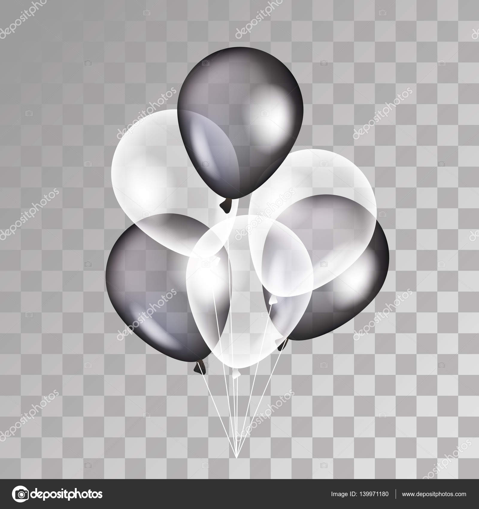 Download Black transparent balloon on background. — Stock Vector ...