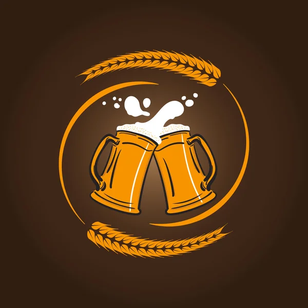 bir bardak bira, Oktoberfest afiş vektör çizim