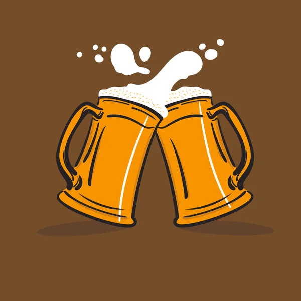 Vector illustration of a glass of beer, Oktoberfest banner — Stock Vector