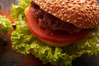 Hamburger ahşap tablo