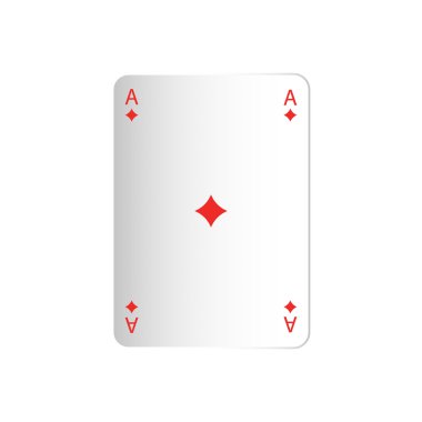 Yazdırma vektör illüstrasyon izole elmas oyun kağıdı