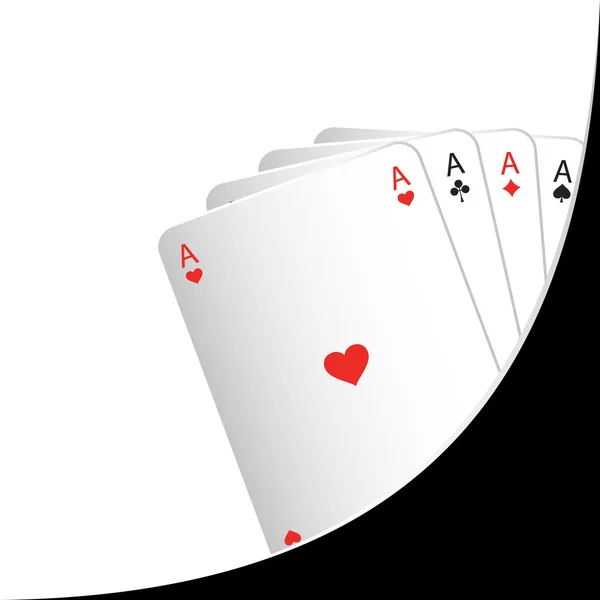 Wydruku wektor ilustracja karty do gry cztery asy tło cas — Wektor stockowy