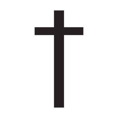 Yazdırma vektör çizim beyaz bir arka plan üzerinde siyah haç