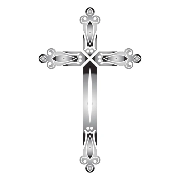 Крест в форме вектора печати на белом фоне — стоковый вектор