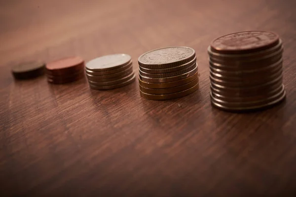 Growing stacks of coins — Stock Photo, Image