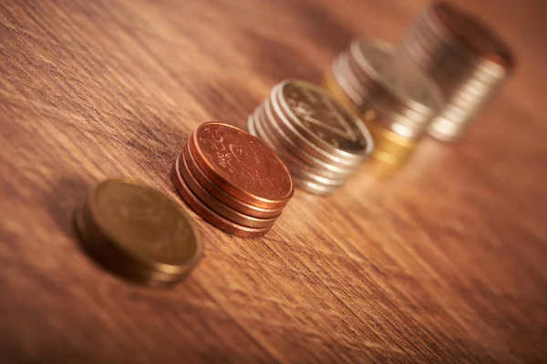 Growing stacks of coins — Stock Photo, Image