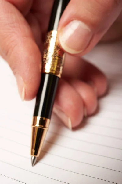 Hand writing in a diary — Stock Photo, Image