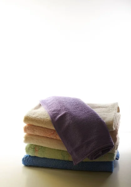 Stack of towels on a white background — Stock Photo, Image