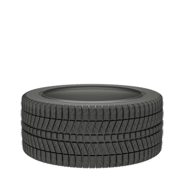 3D obrázek jednu zimní pneumatiky v bílém pozadí — Stock fotografie