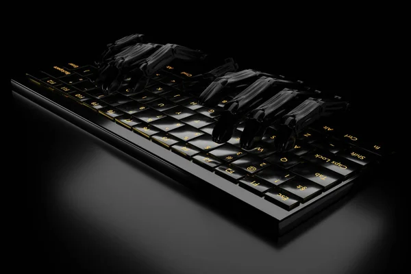 Ilustración 3d de un teclado sobre un fondo oscuro —  Fotos de Stock