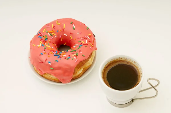 Donuts en koffie — Stockfoto