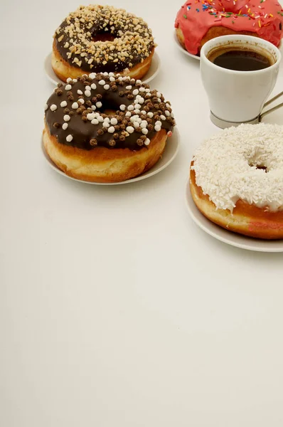 Donuts és a kávé — Stock Fotó