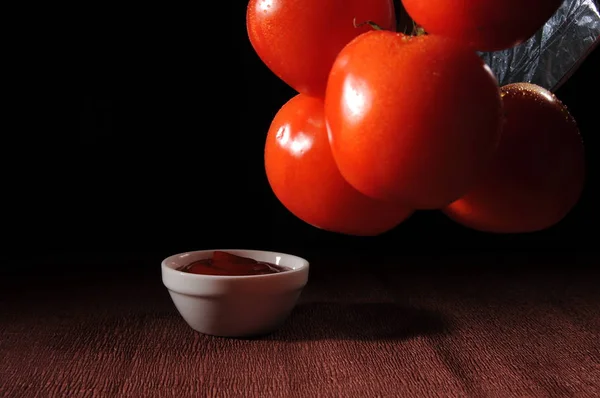 Ketchup és paradicsom — Stock Fotó