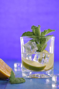 Limonlu ve naneli mojito kokteyli.