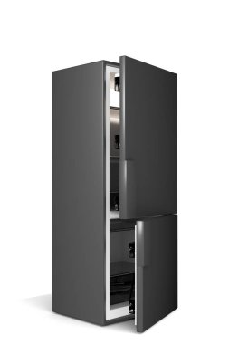 büyük buzdolabı üzerinde beyaz izole