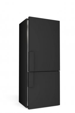 büyük buzdolabı üzerinde beyaz izole