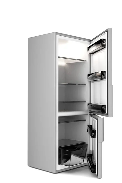 大きな冷蔵庫を白で隔離 — ストック写真