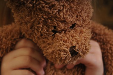 çocukların elinde oyuncak ayı