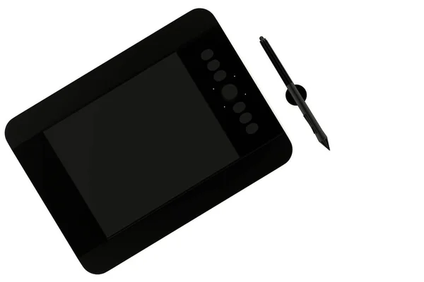 Ilustrasi 3D tablet grafis — Stok Foto