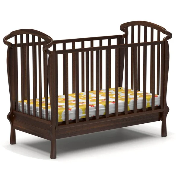 3d illustration baby crib on white — Stock Photo, Image