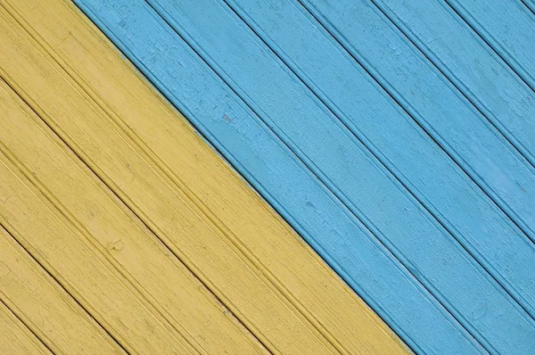 Fondo de tableros de madera azul y amarillo — Foto de Stock
