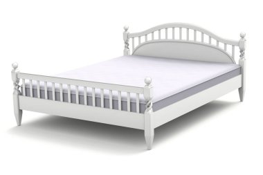 modern ahşap yatak 3D çizimi