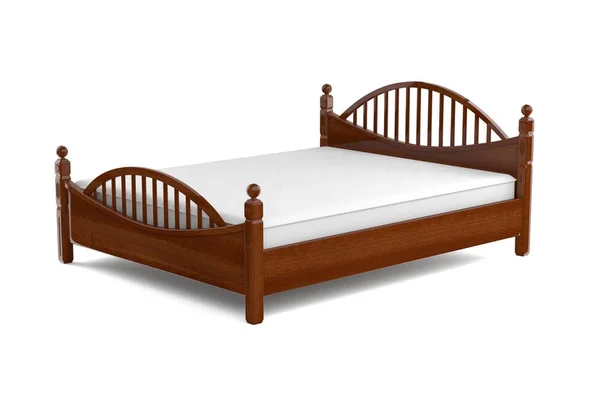 Ilustracja 3D nowoczesne łóżka drewniane — Zdjęcie stockowe