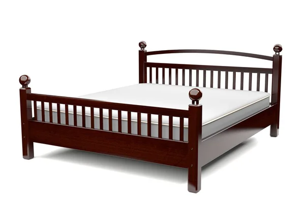 Ilustracja 3D nowoczesne łóżka drewniane — Zdjęcie stockowe