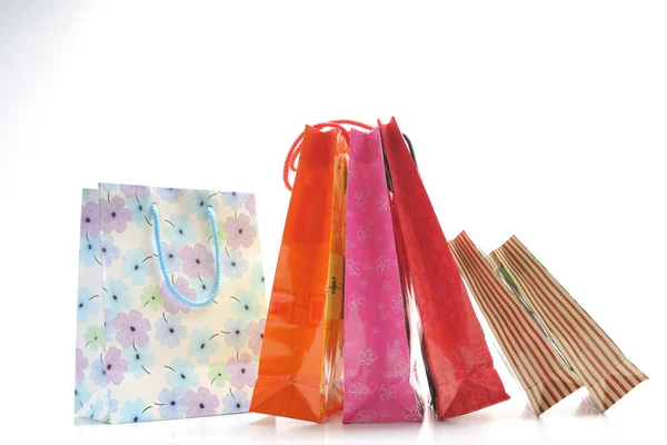 Colorful paper shopping bags isolated — Stock Photo, Image