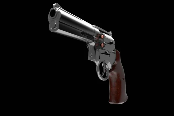 Illustrazione 3d di una pistola su sfondo nero — Foto Stock