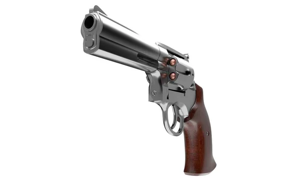 Feher alapon revolver — Stock Fotó