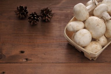 Tahta masadaki mantarlar