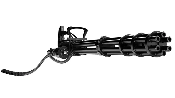Beyaz bir arka plan üzerinde minigun