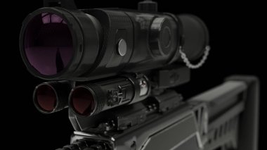 bir tüfek 3D çizimi