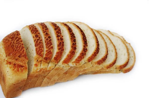 白背景的面包面包 — 图库照片