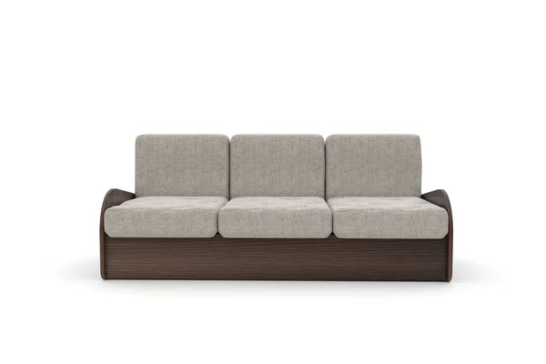 Sofa Holz Und Stoff Braun — Stockfoto