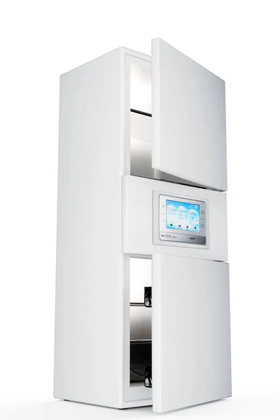 Белый Холодильник Холодильник Модель Иллюстрация Белый Фон — стоковое фото
