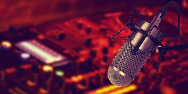 Mikrofon Studio Hintergrund Illustration — Stockfoto