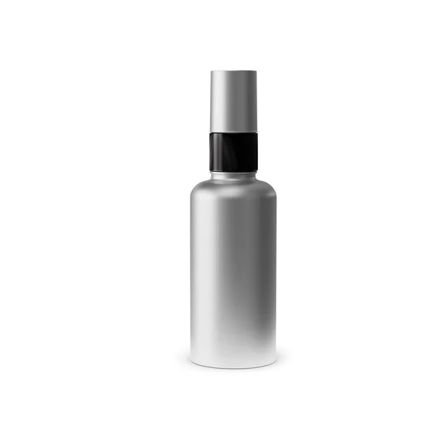 Botella Metal Fondo Blanco Ilustración — Foto de Stock