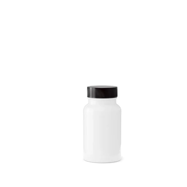塑料白瓶子白色背景3D — 图库照片